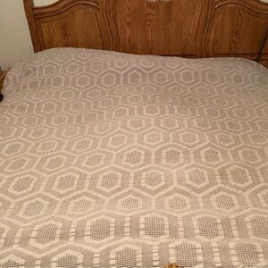 King Duvet Cover. Geometric Pattern, Beige.